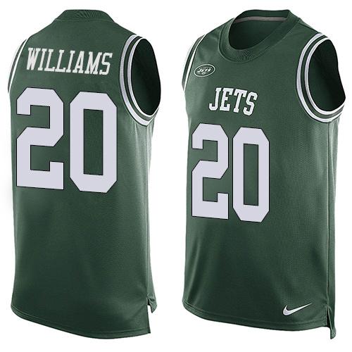  Jets #20 Marcus Williams Green Team Color Men's Stitched NFL Limited Tank Top Jersey